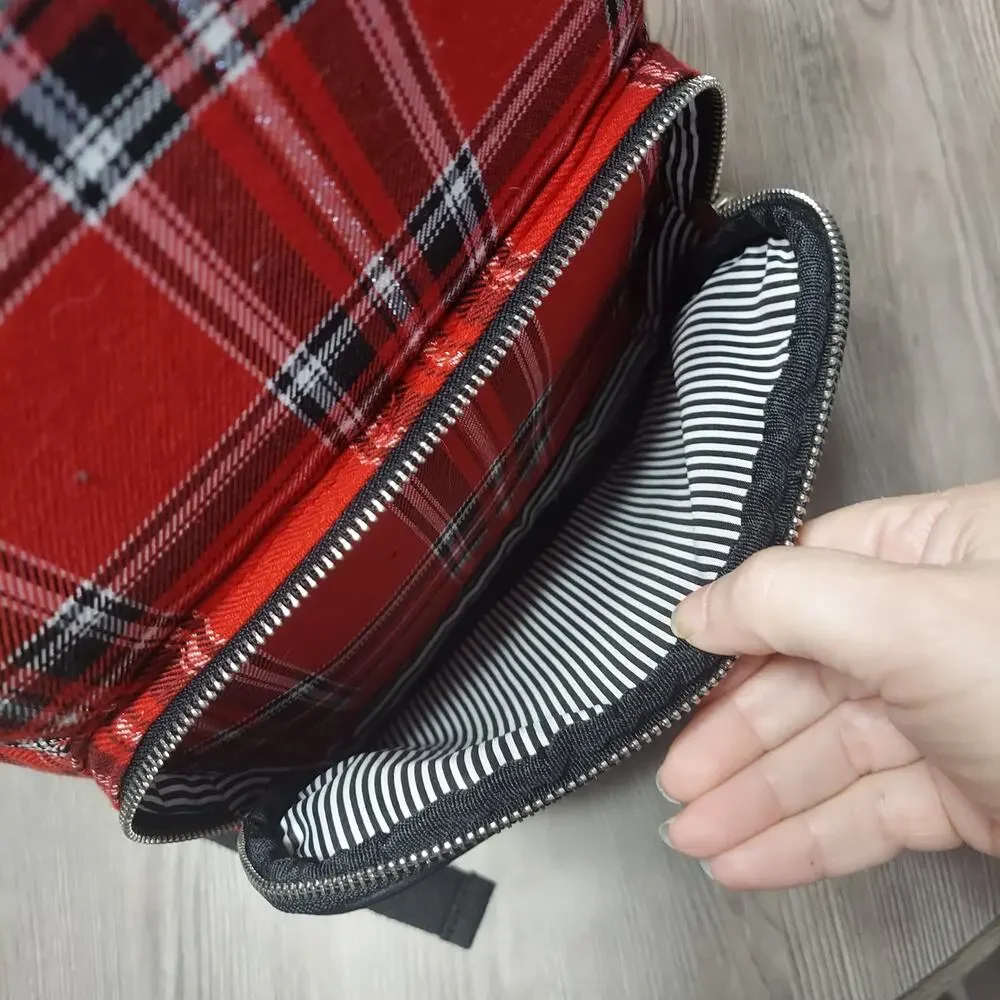 Unbranded Multicolor Tartan Plaid Mixed Media Adjustable Backpack